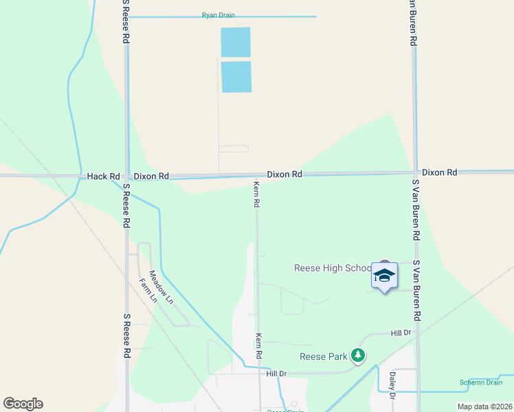 map of restaurants, bars, coffee shops, grocery stores, and more near 1522 Kern Road in Reese