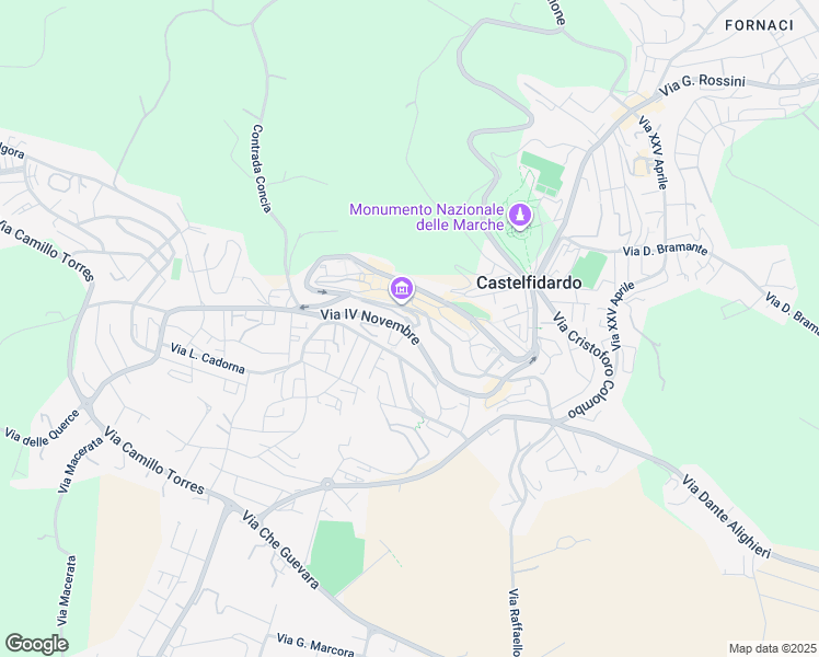 map of restaurants, bars, coffee shops, grocery stores, and more near 17 Via Fabio Filzi in Castelfidardo