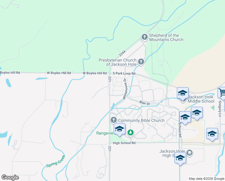 map of restaurants, bars, coffee shops, grocery stores, and more near Ellingwood Ln in Jackson
