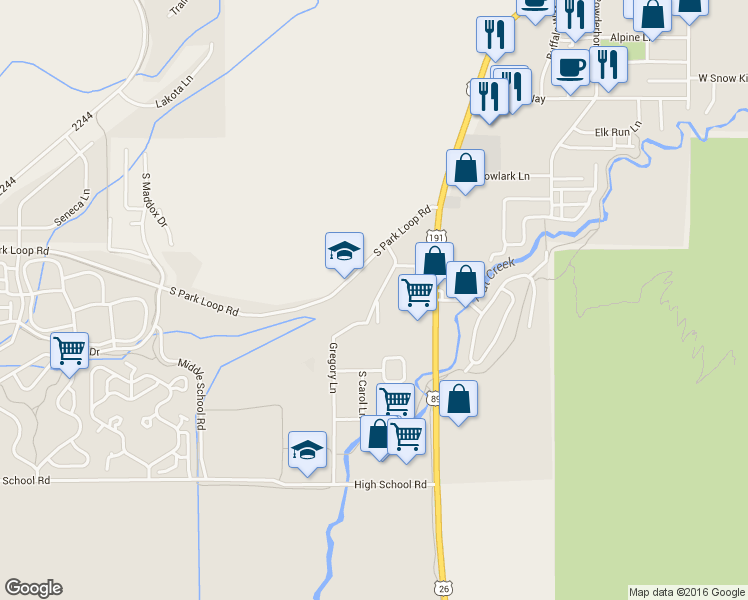 map of restaurants, bars, coffee shops, grocery stores, and more near 1125 Gregory Lane in Jackson