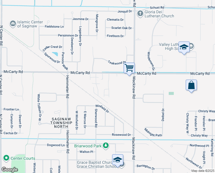 map of restaurants, bars, coffee shops, grocery stores, and more near 4001-4819 Pine Glen in Saginaw