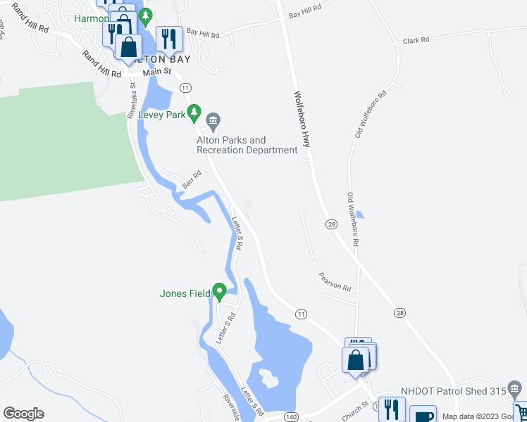 map of restaurants, bars, coffee shops, grocery stores, and more near 19 Wilbert Way in Alton