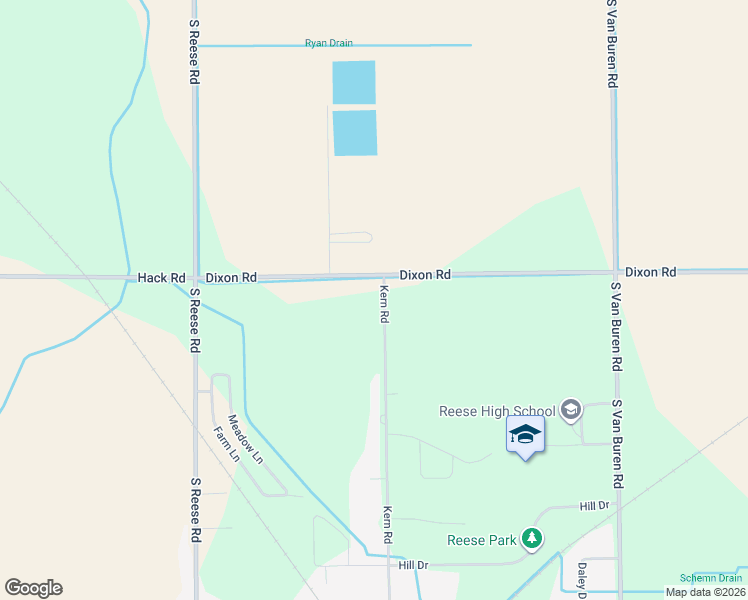 map of restaurants, bars, coffee shops, grocery stores, and more near 1522 Kern Road in Reese
