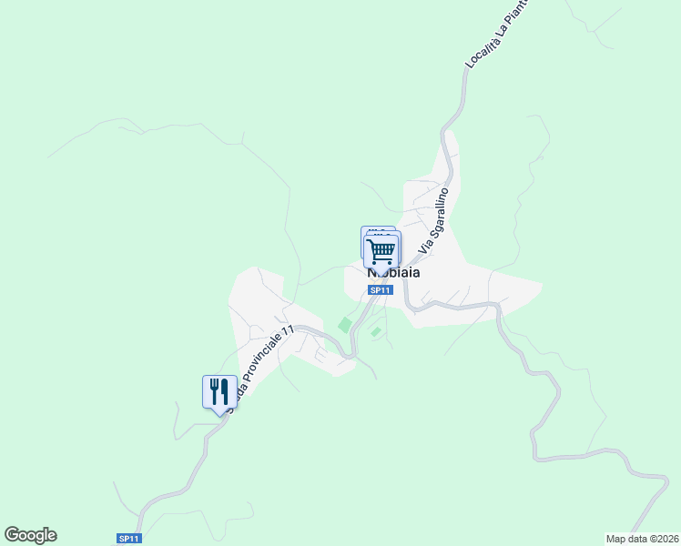 map of restaurants, bars, coffee shops, grocery stores, and more near 16 Via Aurelio Saffi in Nibbiaia