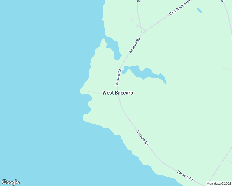 map of restaurants, bars, coffee shops, grocery stores, and more near 80 Christies Cove Road in Baccaro