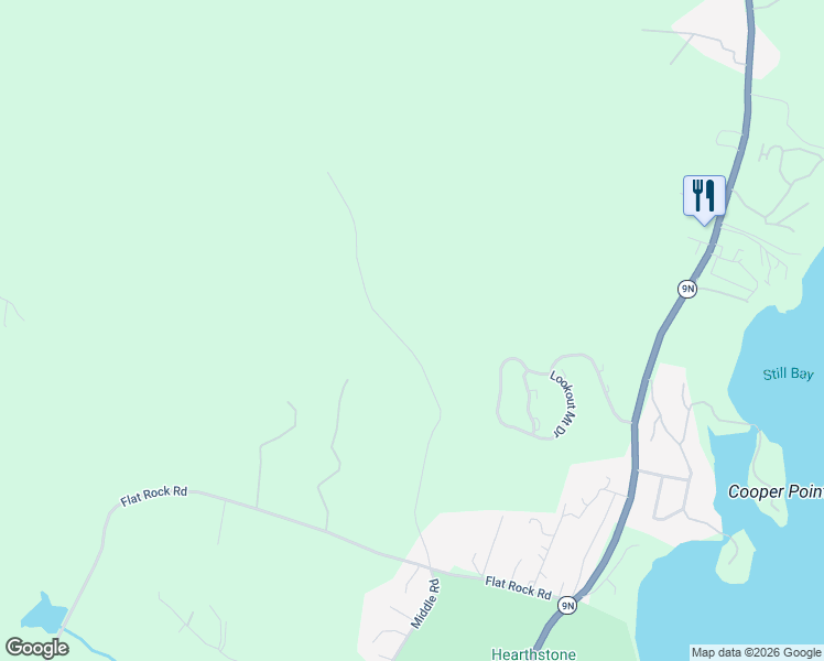 map of restaurants, bars, coffee shops, grocery stores, and more near Shaw Road in Lake George