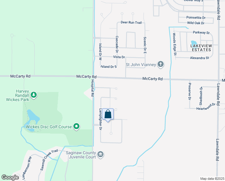 map of restaurants, bars, coffee shops, grocery stores, and more near 3910 Wild Pine Drive in Saginaw