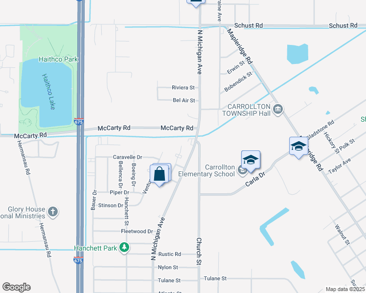 map of restaurants, bars, coffee shops, grocery stores, and more near 3925 North Michigan Avenue in Saginaw