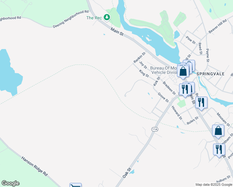 map of restaurants, bars, coffee shops, grocery stores, and more near Rail Trail in Sanford