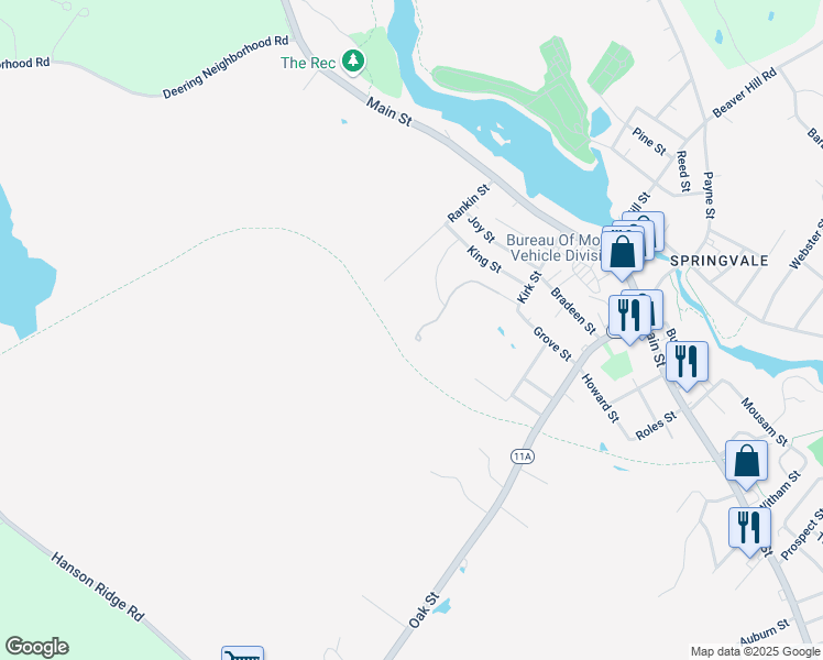 map of restaurants, bars, coffee shops, grocery stores, and more near 28 Rankin Street in Sanford