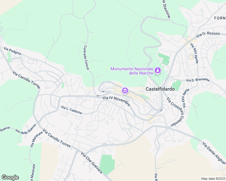 map of restaurants, bars, coffee shops, grocery stores, and more near 80 Via Nazario Sauro in Castelfidardo