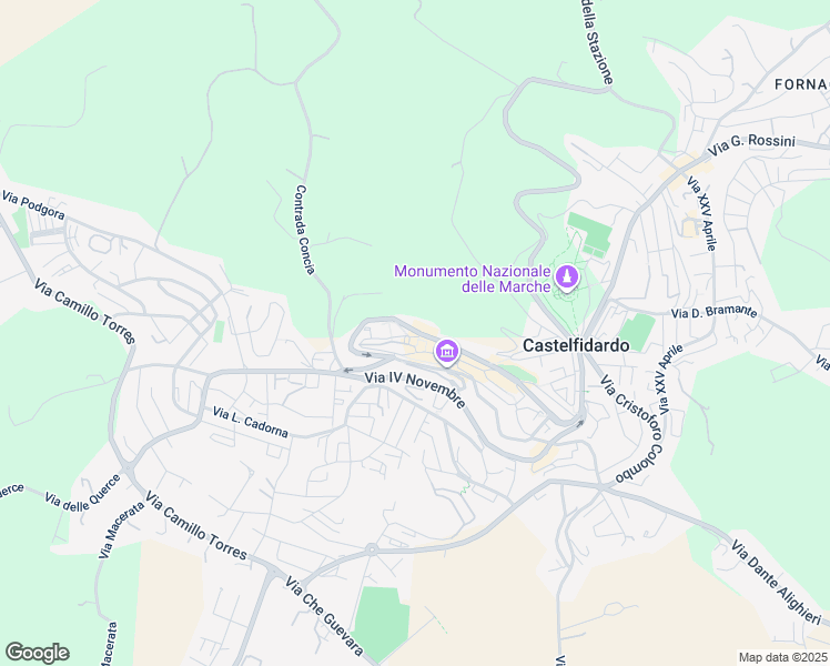 map of restaurants, bars, coffee shops, grocery stores, and more near 80 Via Nazario Sauro in Castelfidardo