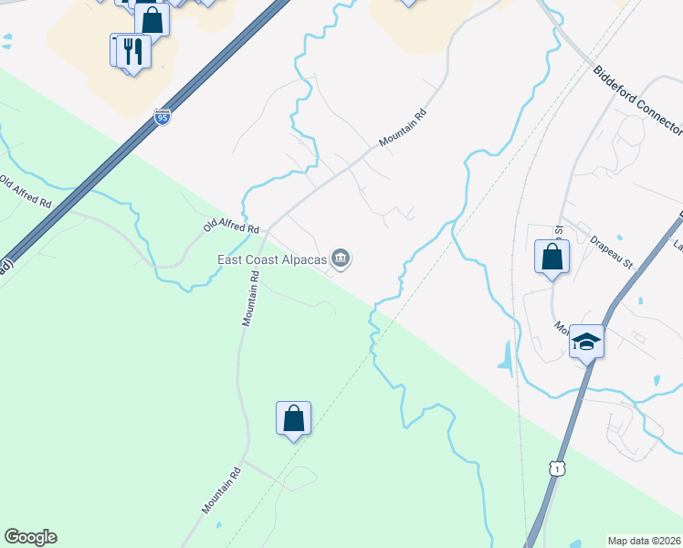 map of restaurants, bars, coffee shops, grocery stores, and more near 21 Clearview Drive in Biddeford