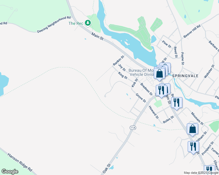 map of restaurants, bars, coffee shops, grocery stores, and more near 2 Summer Street in Sanford