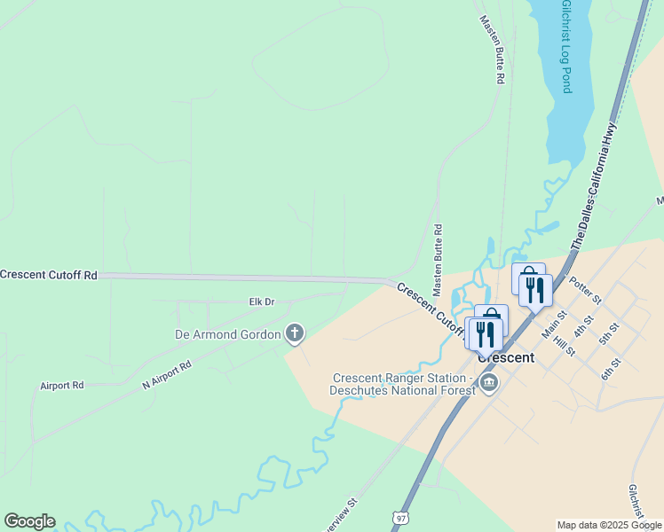 map of restaurants, bars, coffee shops, grocery stores, and more near 733 Crescent Cutoff Road in Gilchrist
