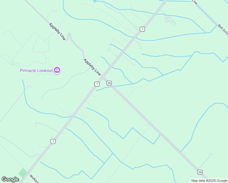map of restaurants, bars, coffee shops, grocery stores, and more near 6746 Appleby Line in Burlington