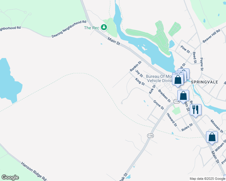 map of restaurants, bars, coffee shops, grocery stores, and more near 28 Rankin Street in Sanford