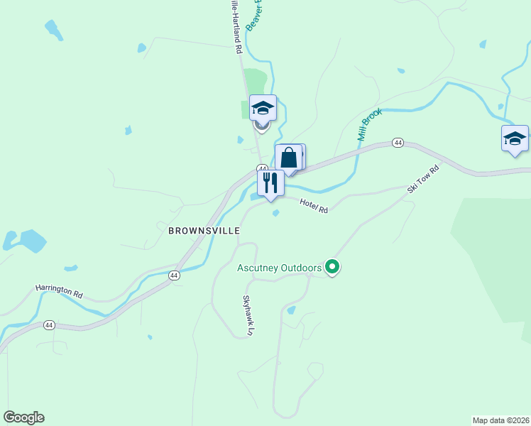 map of restaurants, bars, coffee shops, grocery stores, and more near 485 Hotel Road in West Windsor