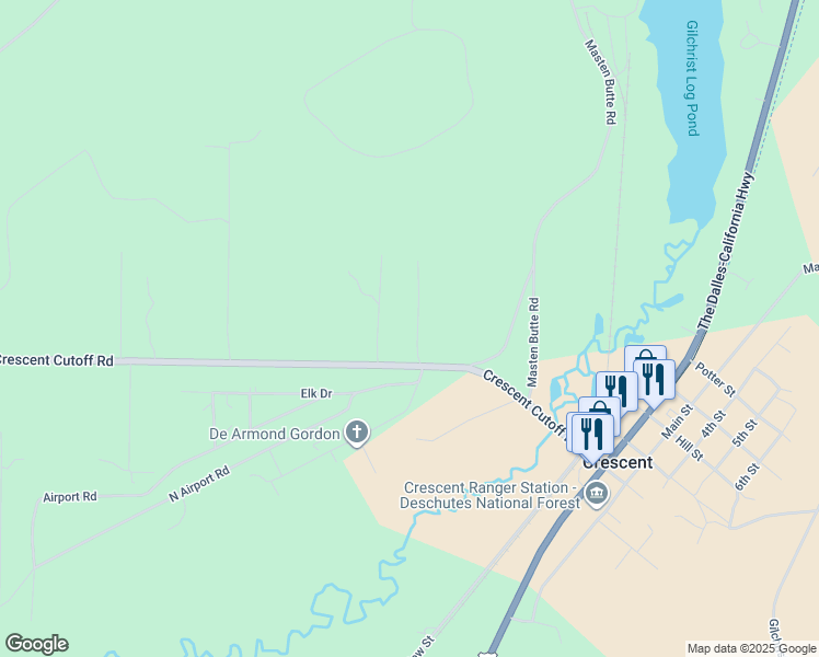 map of restaurants, bars, coffee shops, grocery stores, and more near 733 Crescent Cutoff Road in Gilchrist