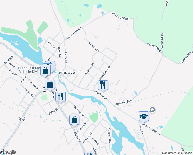 map of restaurants, bars, coffee shops, grocery stores, and more near 17 Weeman Street in Sanford