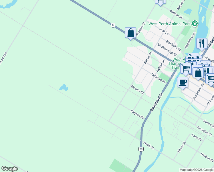 map of restaurants, bars, coffee shops, grocery stores, and more near 31-59, 32-60 Wimpole Street in Mitchell