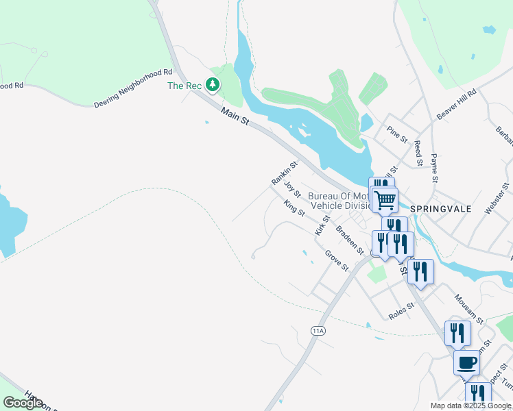 map of restaurants, bars, coffee shops, grocery stores, and more near 14 Rankin Street in Sanford