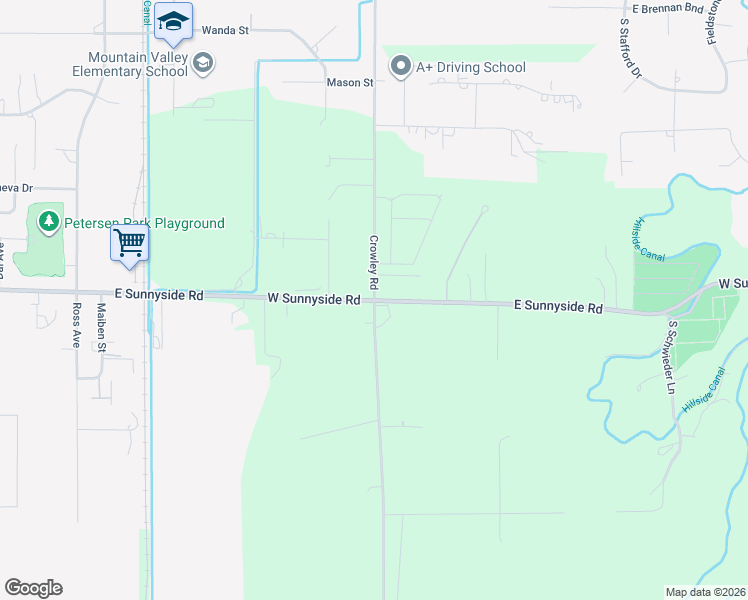 map of restaurants, bars, coffee shops, grocery stores, and more near 4468-4498 East Sunnyside Road in Idaho Falls