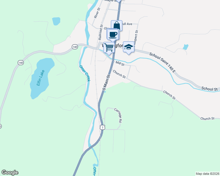map of restaurants, bars, coffee shops, grocery stores, and more near 299 South Main Street in Wallingford