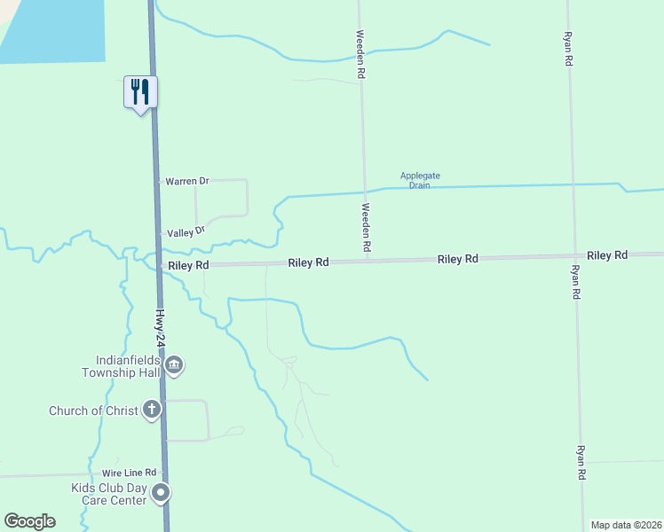 map of restaurants, bars, coffee shops, grocery stores, and more near 1164 Riley Road in Caro
