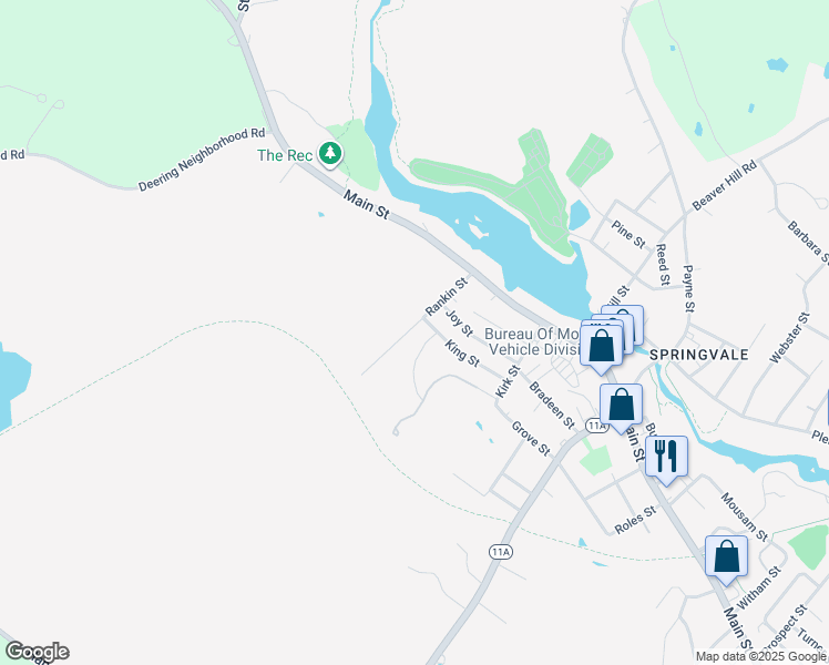 map of restaurants, bars, coffee shops, grocery stores, and more near 14 Rankin Street in Sanford