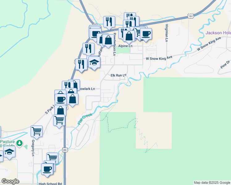 map of restaurants, bars, coffee shops, grocery stores, and more near 812 Powderhorn Lane in Jackson