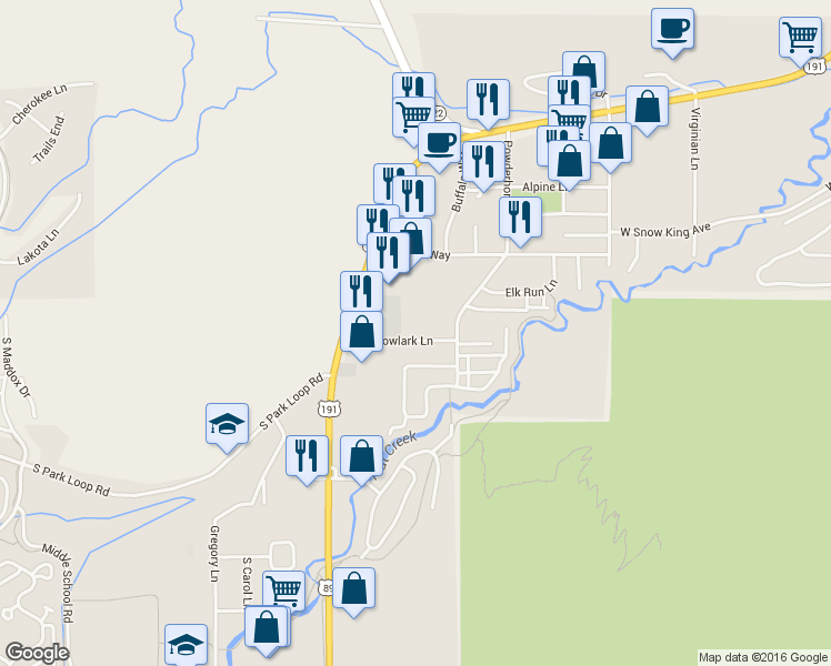 map of restaurants, bars, coffee shops, grocery stores, and more near 1189 Meadowlark Lane in Jackson