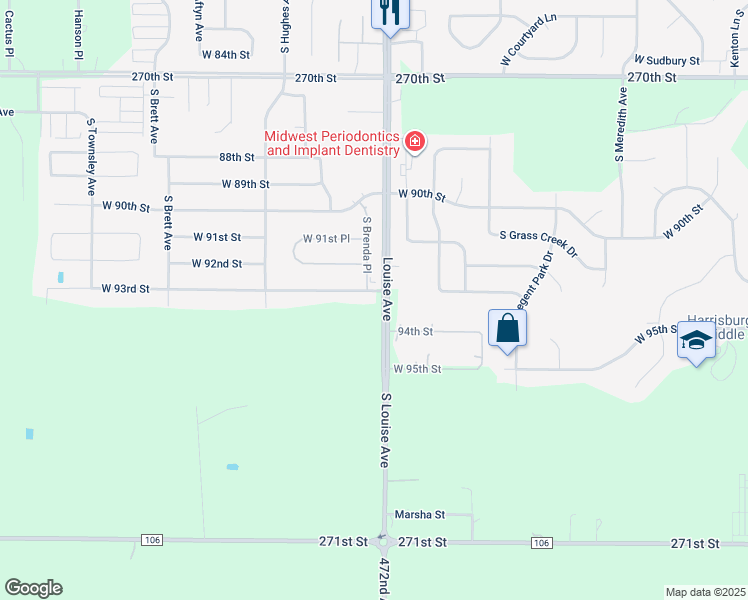 map of restaurants, bars, coffee shops, grocery stores, and more near 3409 West 93rd Street in Sioux Falls