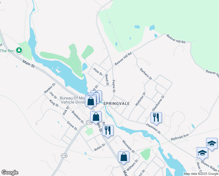 map of restaurants, bars, coffee shops, grocery stores, and more near 26 Payne Street in Sanford
