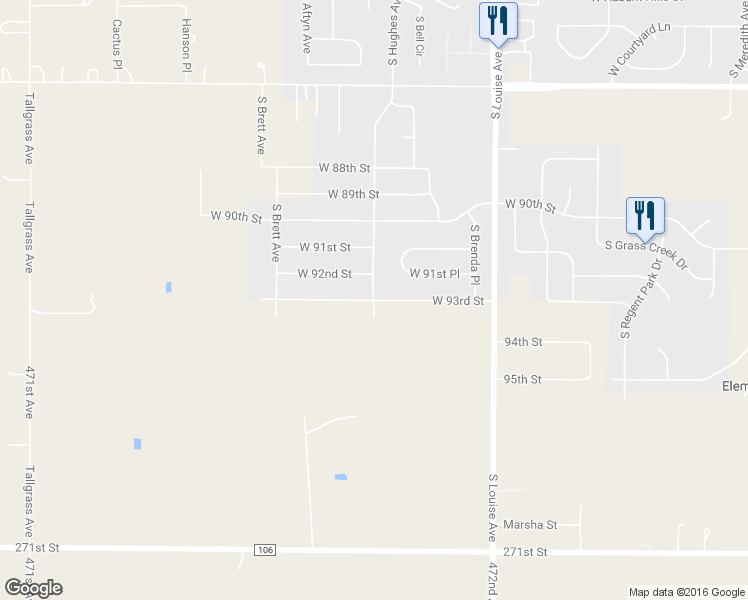map of restaurants, bars, coffee shops, grocery stores, and more near 8398 South Hughes Avenue in Sioux Falls
