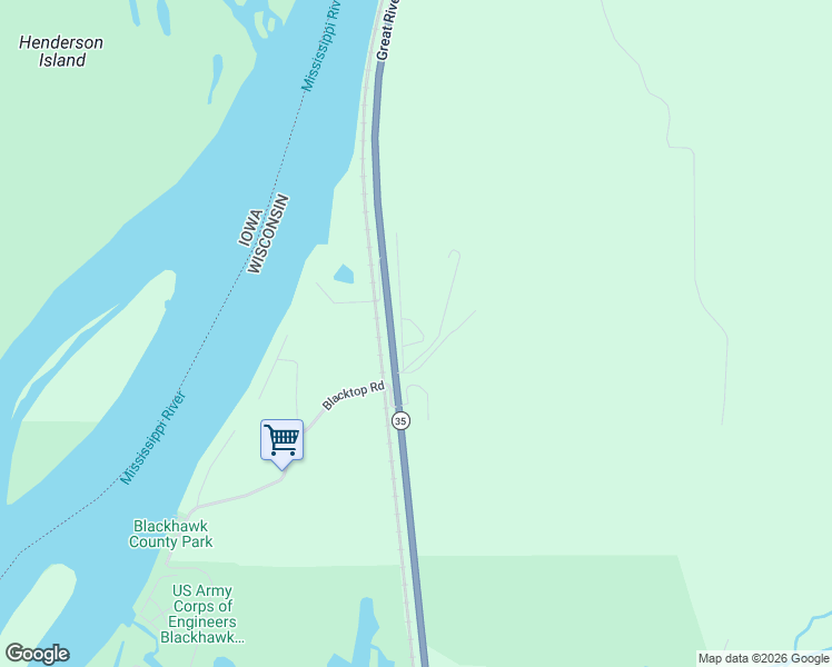 map of restaurants, bars, coffee shops, grocery stores, and more near S7235 Bluff Road in De Soto