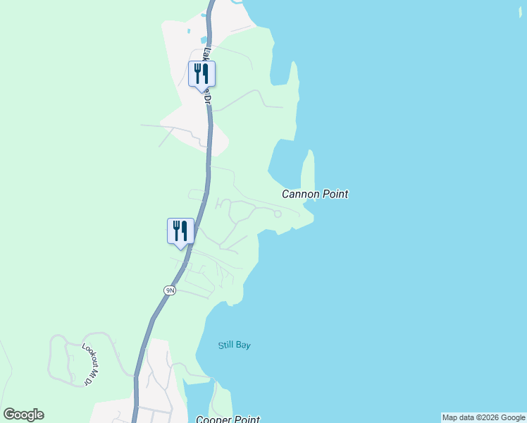 map of restaurants, bars, coffee shops, grocery stores, and more near 64 Antlers Drive in Lake George