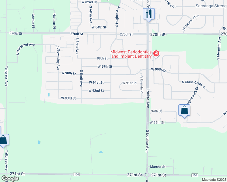 map of restaurants, bars, coffee shops, grocery stores, and more near 3901 West 91st Street in Sioux Falls