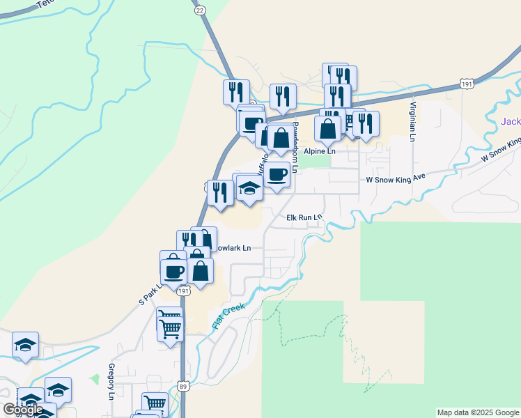 map of restaurants, bars, coffee shops, grocery stores, and more near in Jackson