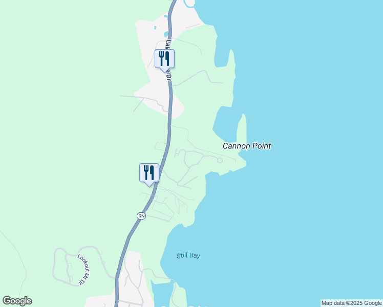 map of restaurants, bars, coffee shops, grocery stores, and more near 4 Antlers Spur in Lake George