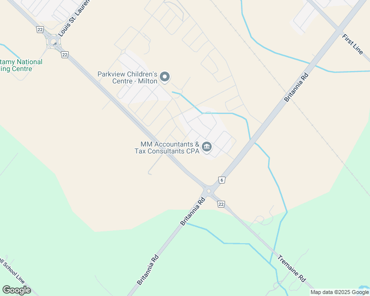 map of restaurants, bars, coffee shops, grocery stores, and more near 6081 Tremaine Road in Milton