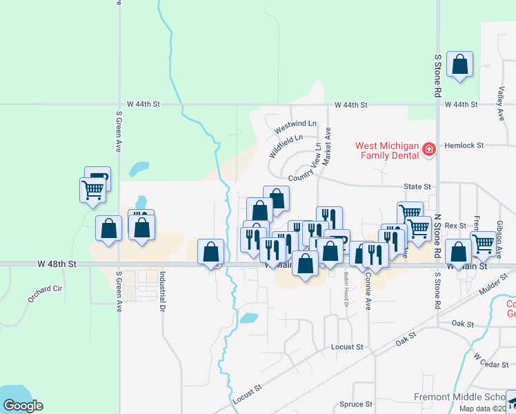 map of restaurants, bars, coffee shops, grocery stores, and more near 228 Dewitt Avenue in Fremont