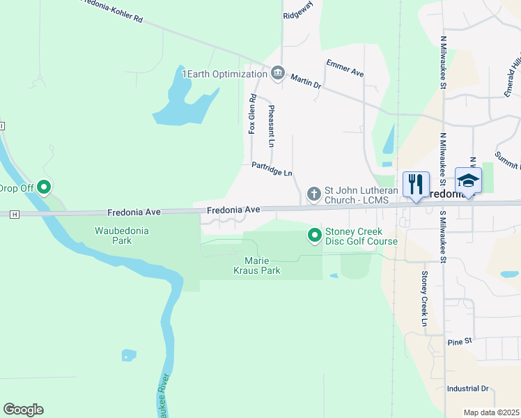 map of restaurants, bars, coffee shops, grocery stores, and more near 937 Fredonia Avenue in Fredonia