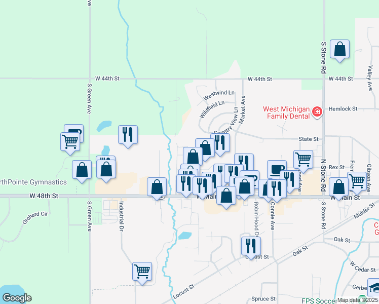 map of restaurants, bars, coffee shops, grocery stores, and more near 228 Dewitt Avenue in Fremont