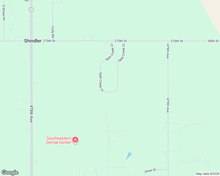 map of restaurants, bars, coffee shops, grocery stores, and more near 27042 Split Creek Court in Sioux Falls