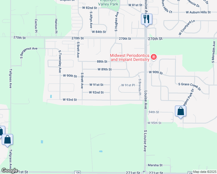 map of restaurants, bars, coffee shops, grocery stores, and more near 3901 West 91st Street in Sioux Falls