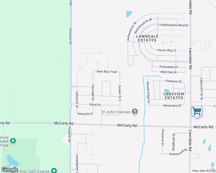 map of restaurants, bars, coffee shops, grocery stores, and more near 4303 Woodview Drive East in Saginaw