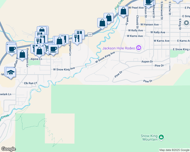 map of restaurants, bars, coffee shops, grocery stores, and more near 742 Rodeo Road in Jackson