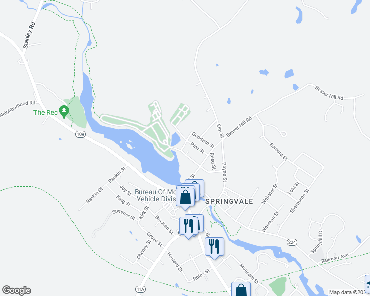 map of restaurants, bars, coffee shops, grocery stores, and more near 19 Riverbank Court in Sanford