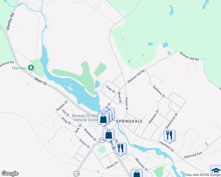 map of restaurants, bars, coffee shops, grocery stores, and more near 19 Riverbank Court in Sanford